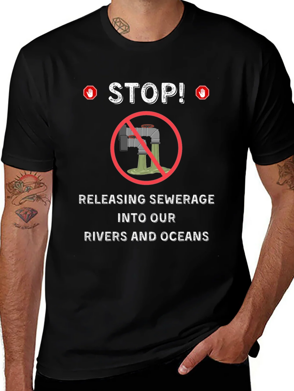 Stop Polluting T-Shirt - Environmental Awareness Tee