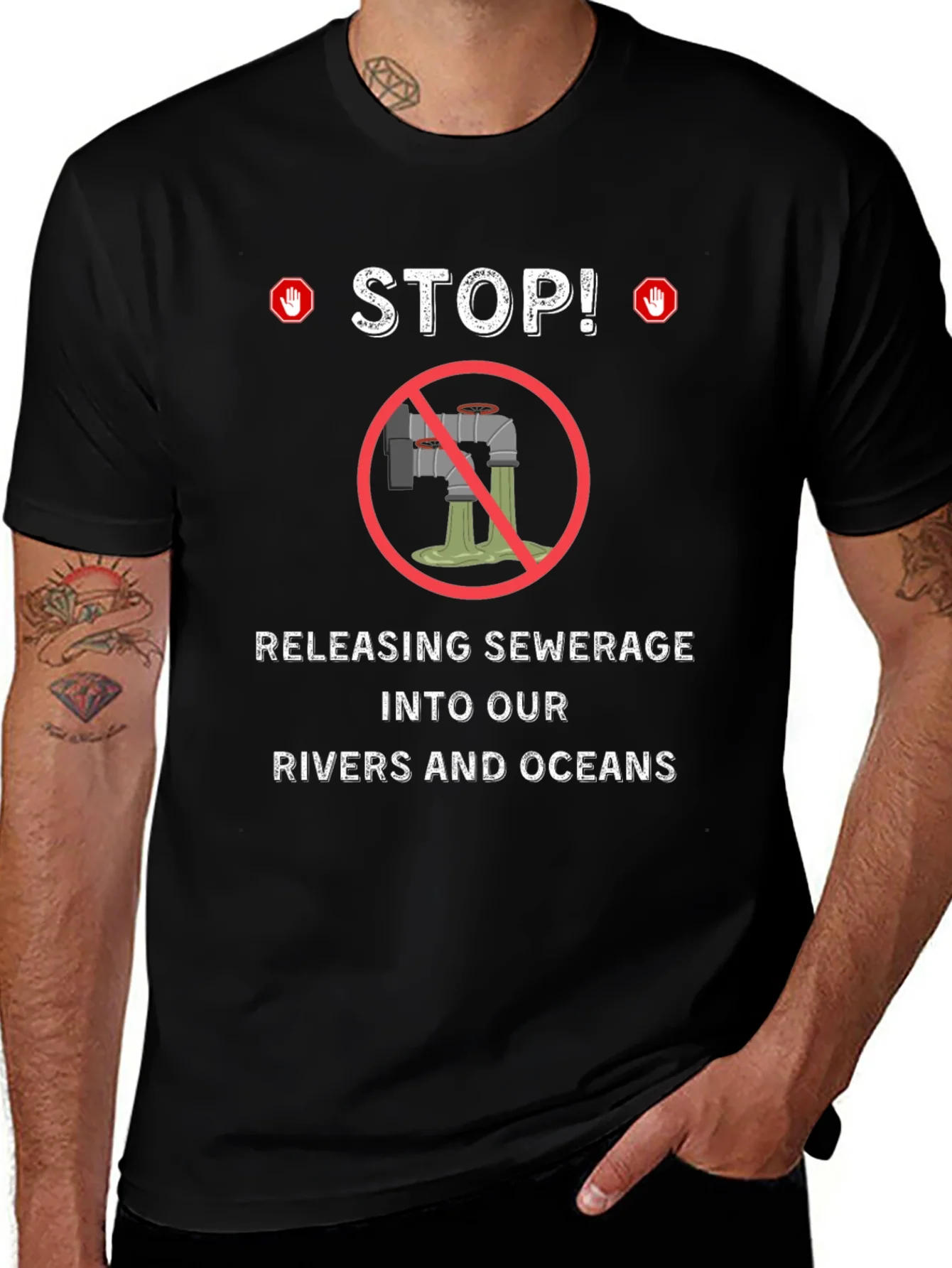 Stop Polluting T-Shirt - Environmental Awareness Tee