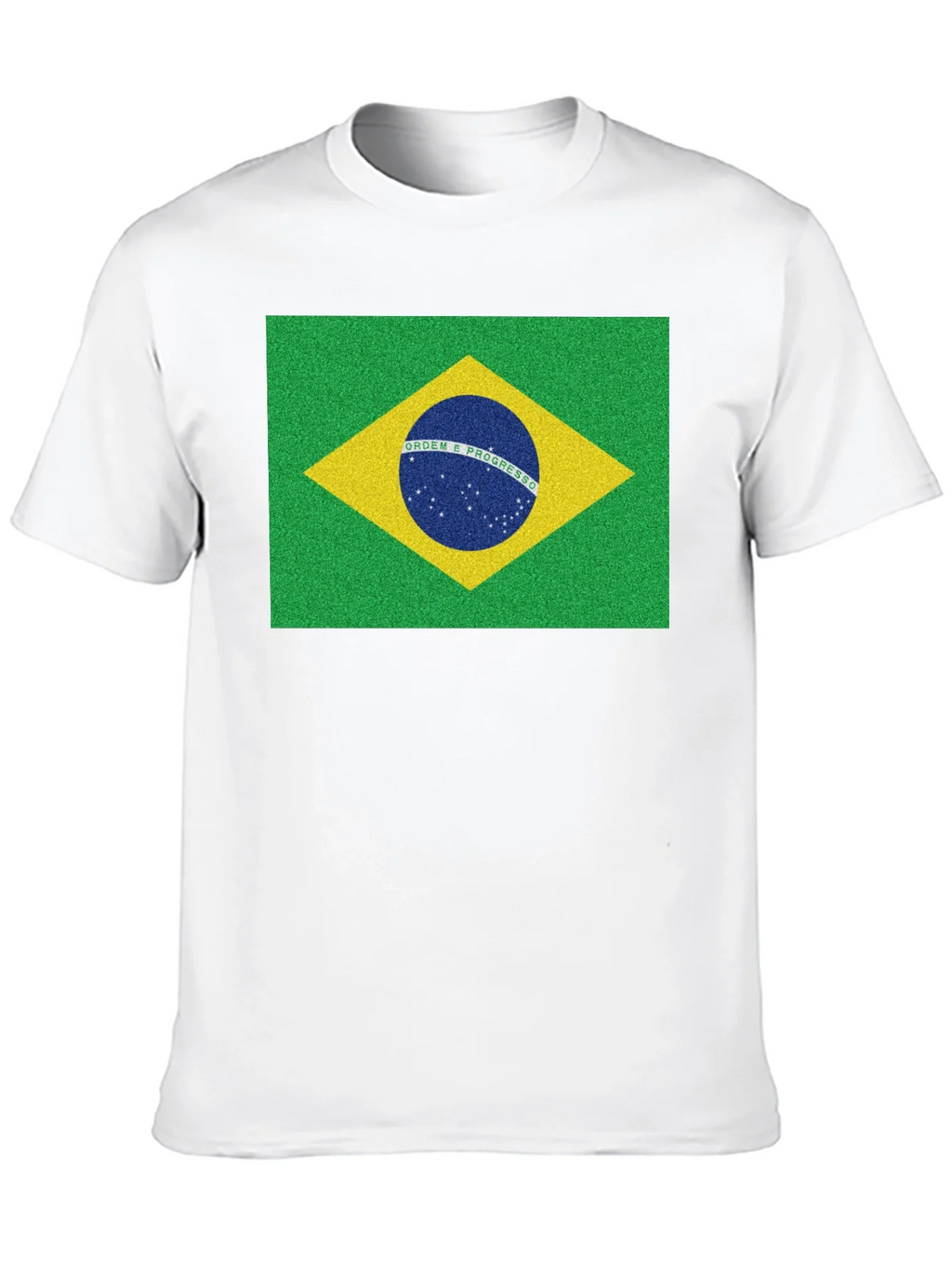 Brazil Flag Graphic Tee - Black Cotton T-Shirt
