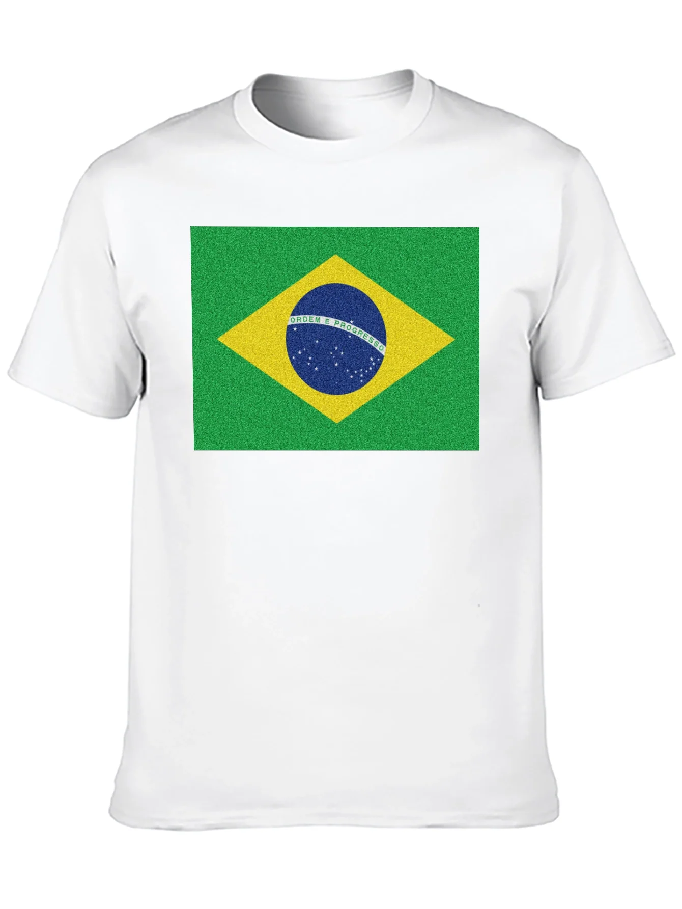 Brazil Flag Graphic Tee - Black Cotton T-Shirt