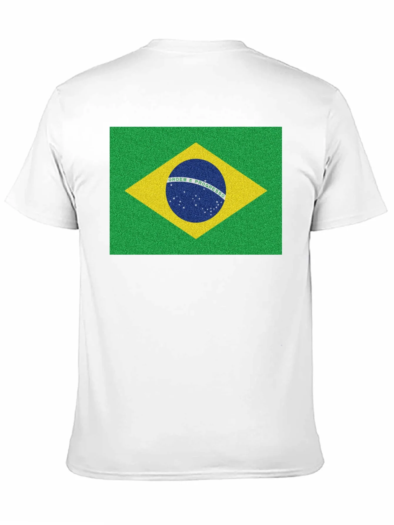 Brazil Flag Graphic Tee - Black Cotton T-Shirt