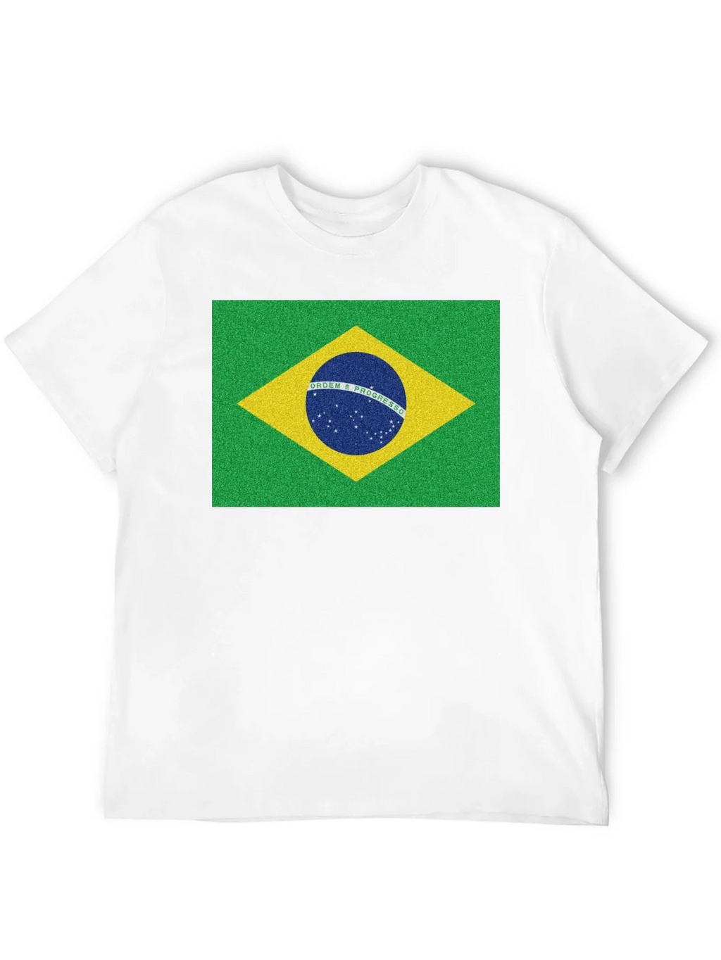 Brazil Flag Graphic Tee - Black Cotton T-Shirt