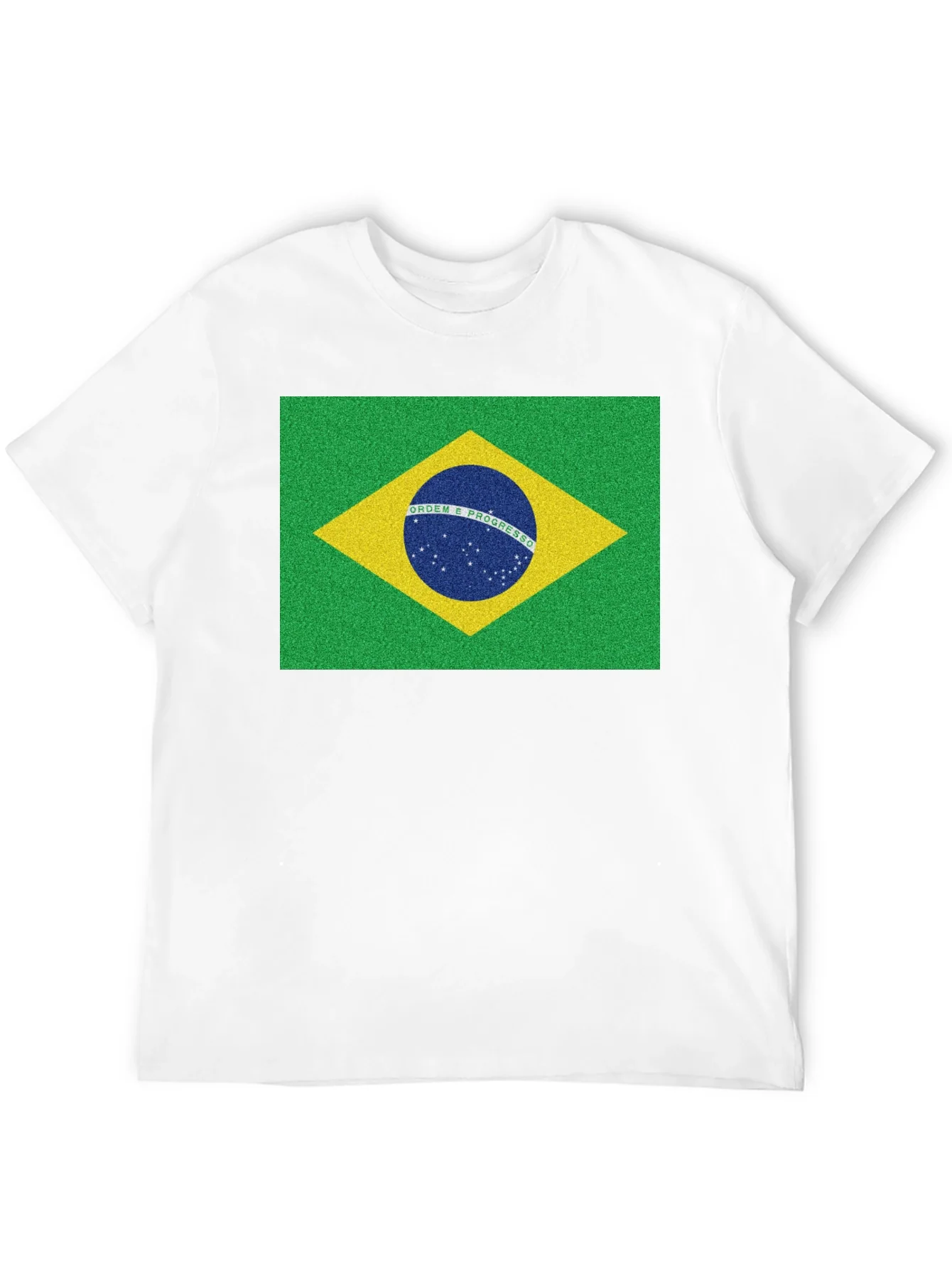 Brazil Flag Graphic Tee - Black Cotton T-Shirt