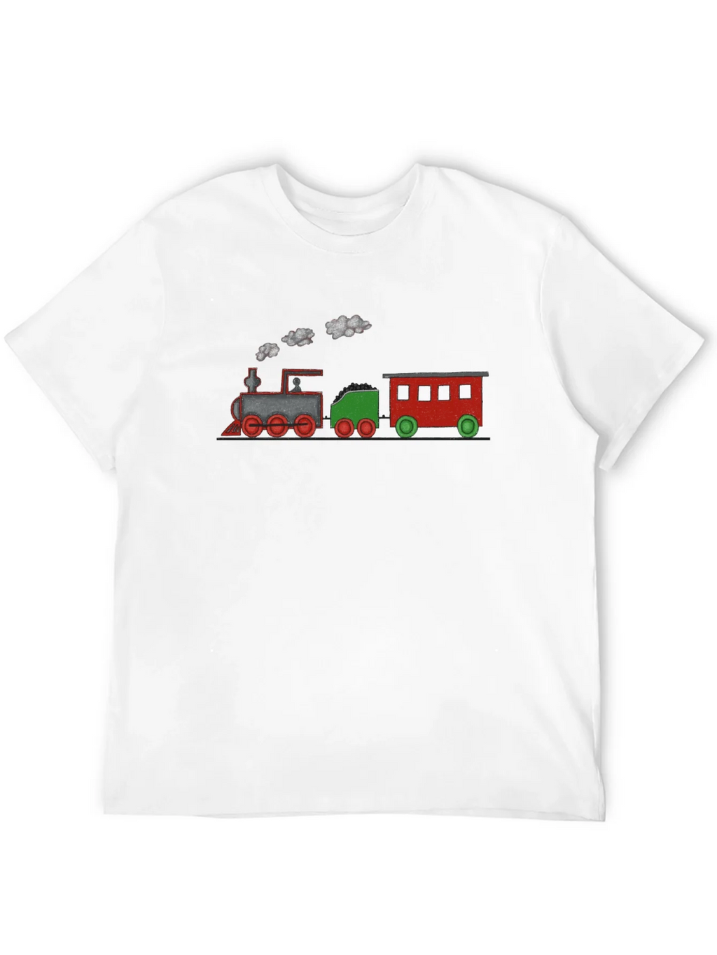 Train Graphic Tee - Black Cotton Blend T-Shirt