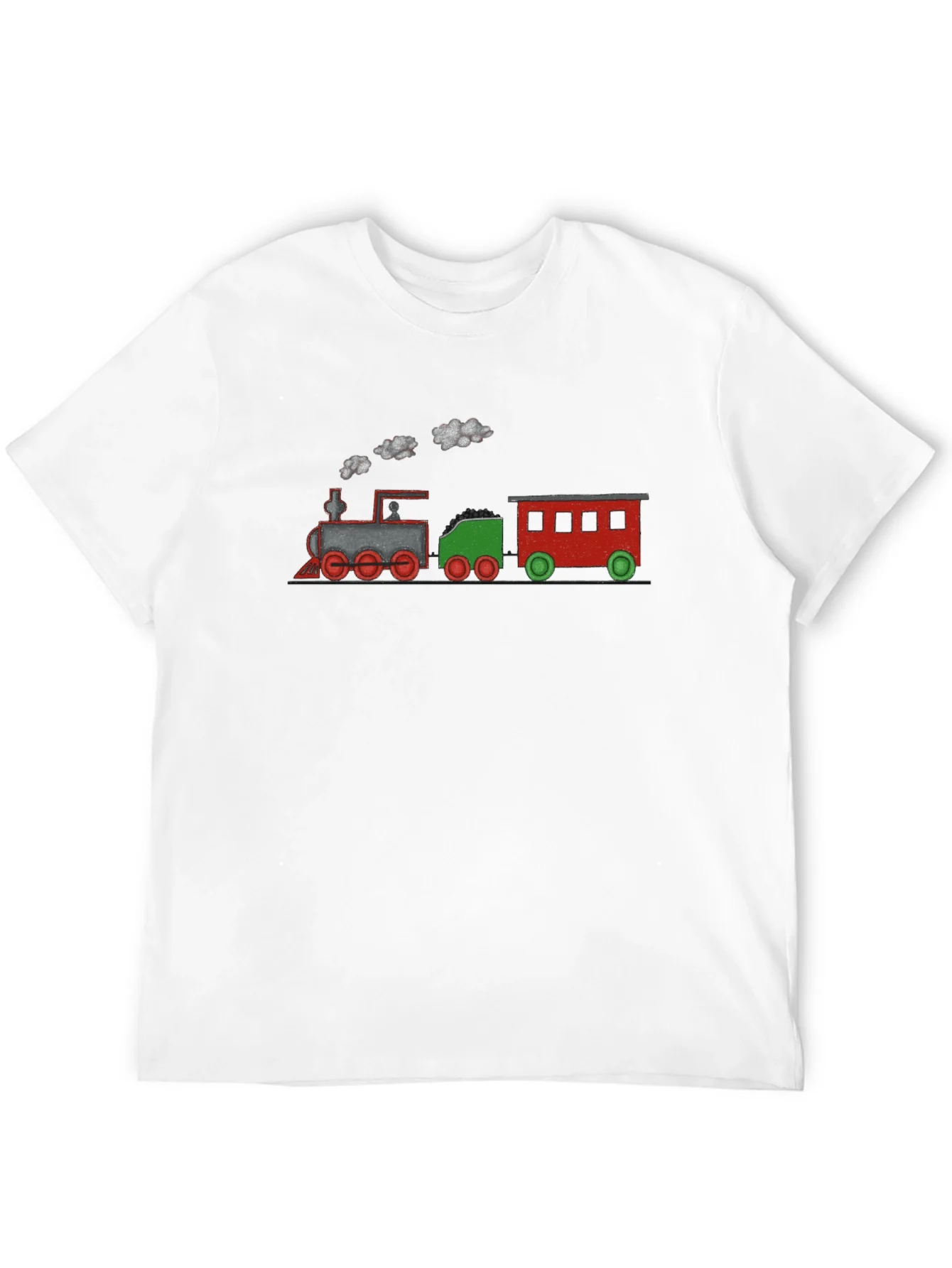 Train Graphic Tee - Black Cotton Blend T-Shirt