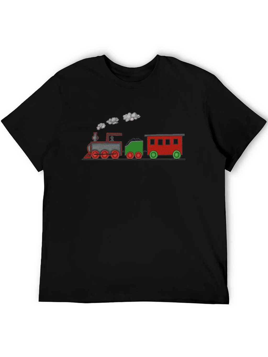 Train Graphic Tee - Black Cotton Blend T-Shirt