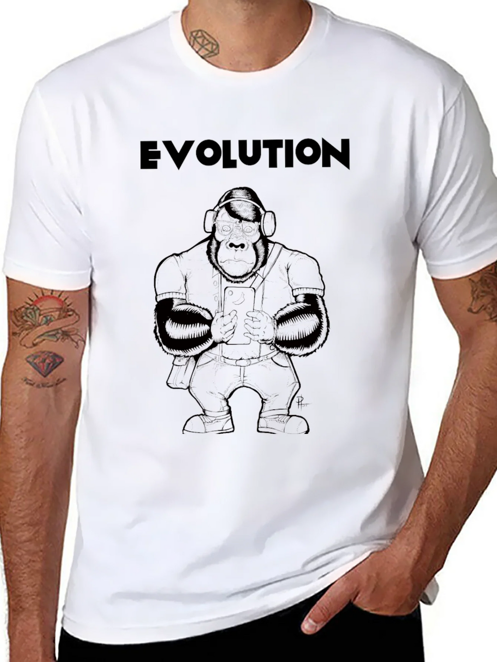 Evolution Gorilla Graphic T-Shirt - Modern Ape Design