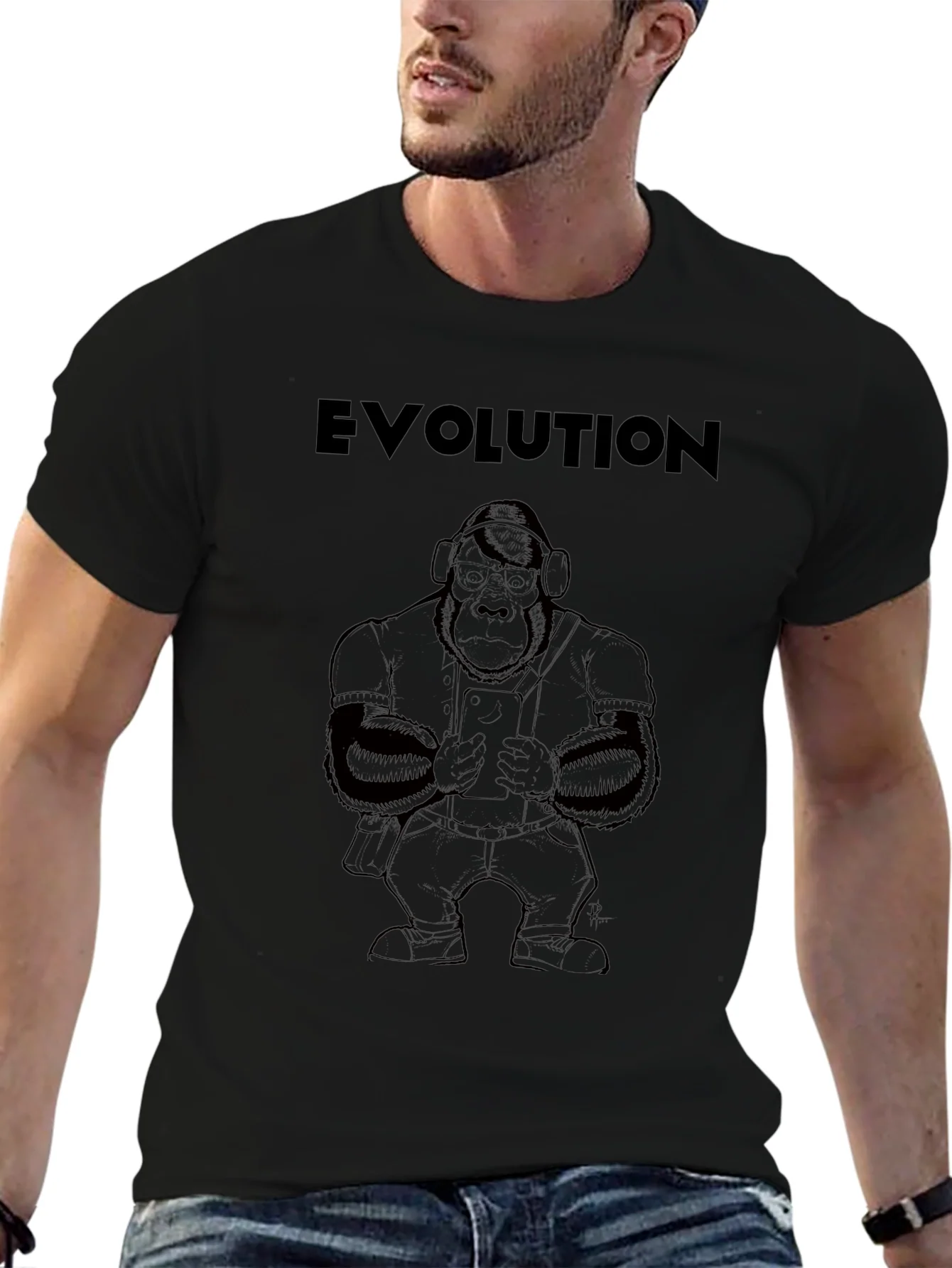 Evolution Gorilla Graphic T-Shirt - Modern Ape Design
