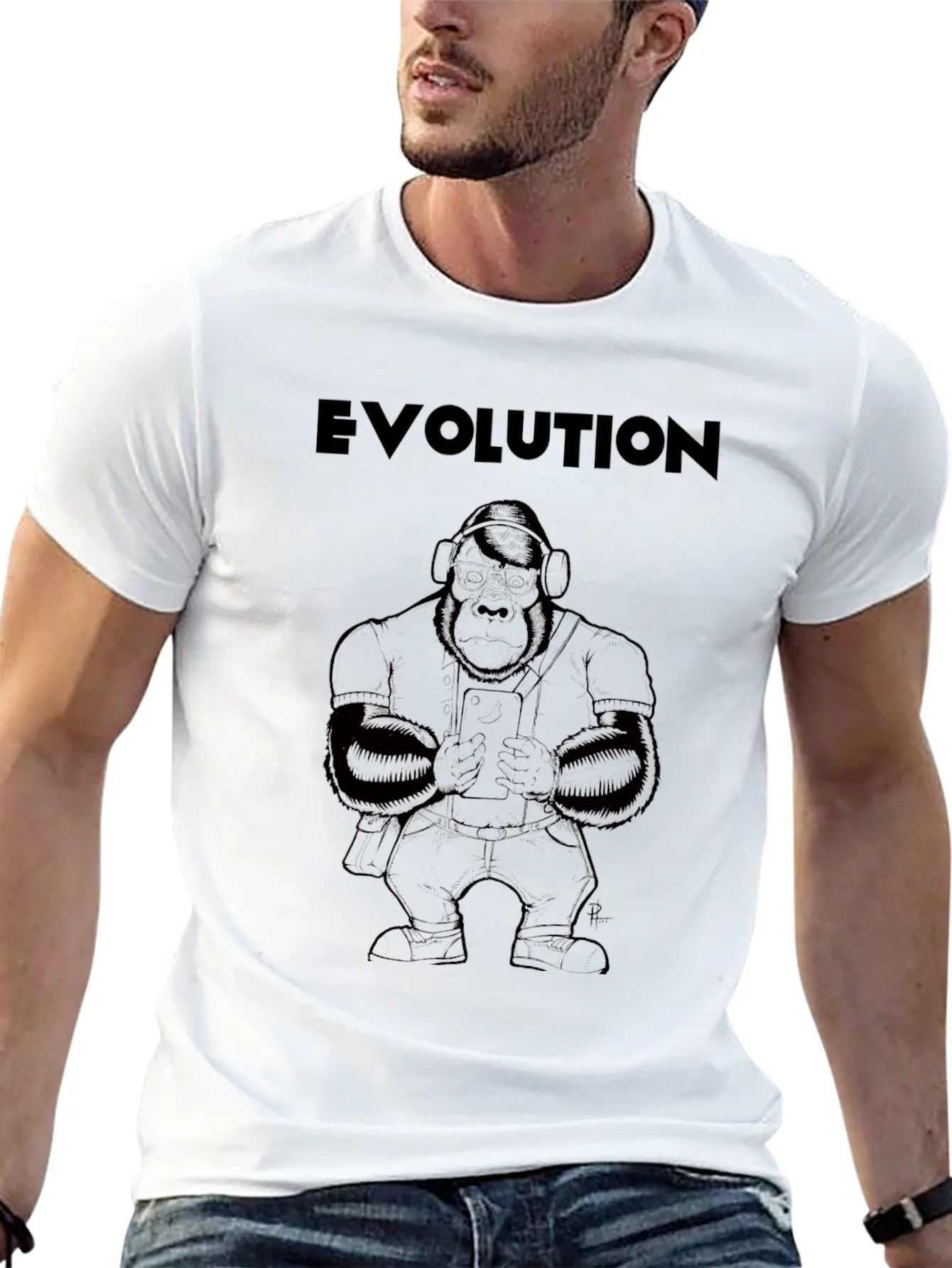 Evolution Gorilla Graphic T-Shirt - Modern Ape Design