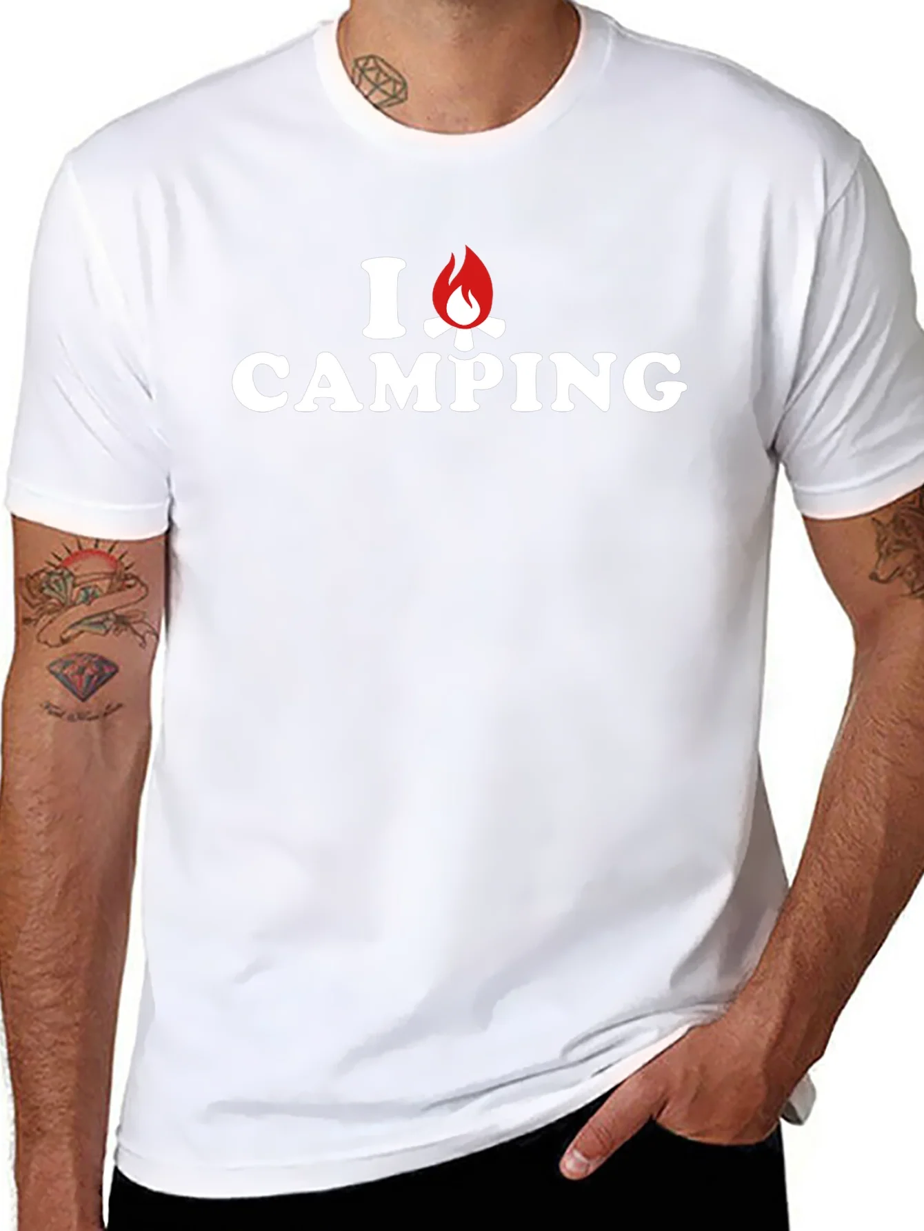 I Love Camping Graphic Tee - Black Cotton T-Shirt
