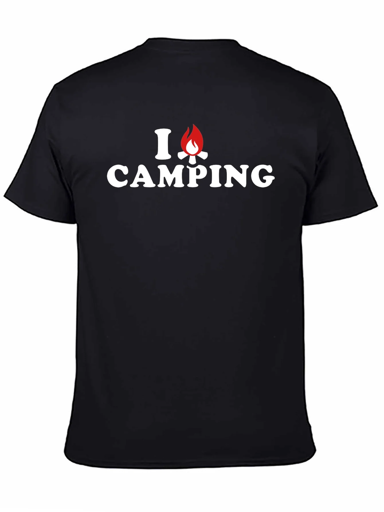 I Love Camping Graphic Tee - Black Cotton T-Shirt