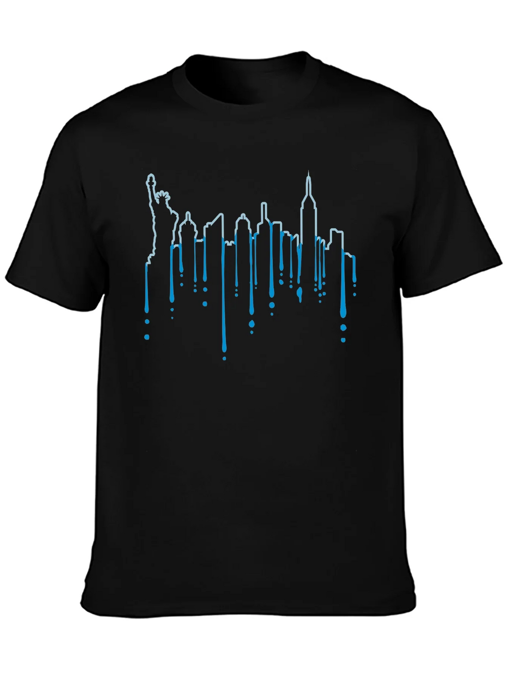 NYC Skyline Drip Graphic Tee - Black