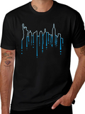 NYC Skyline Drip Graphic Tee - Black