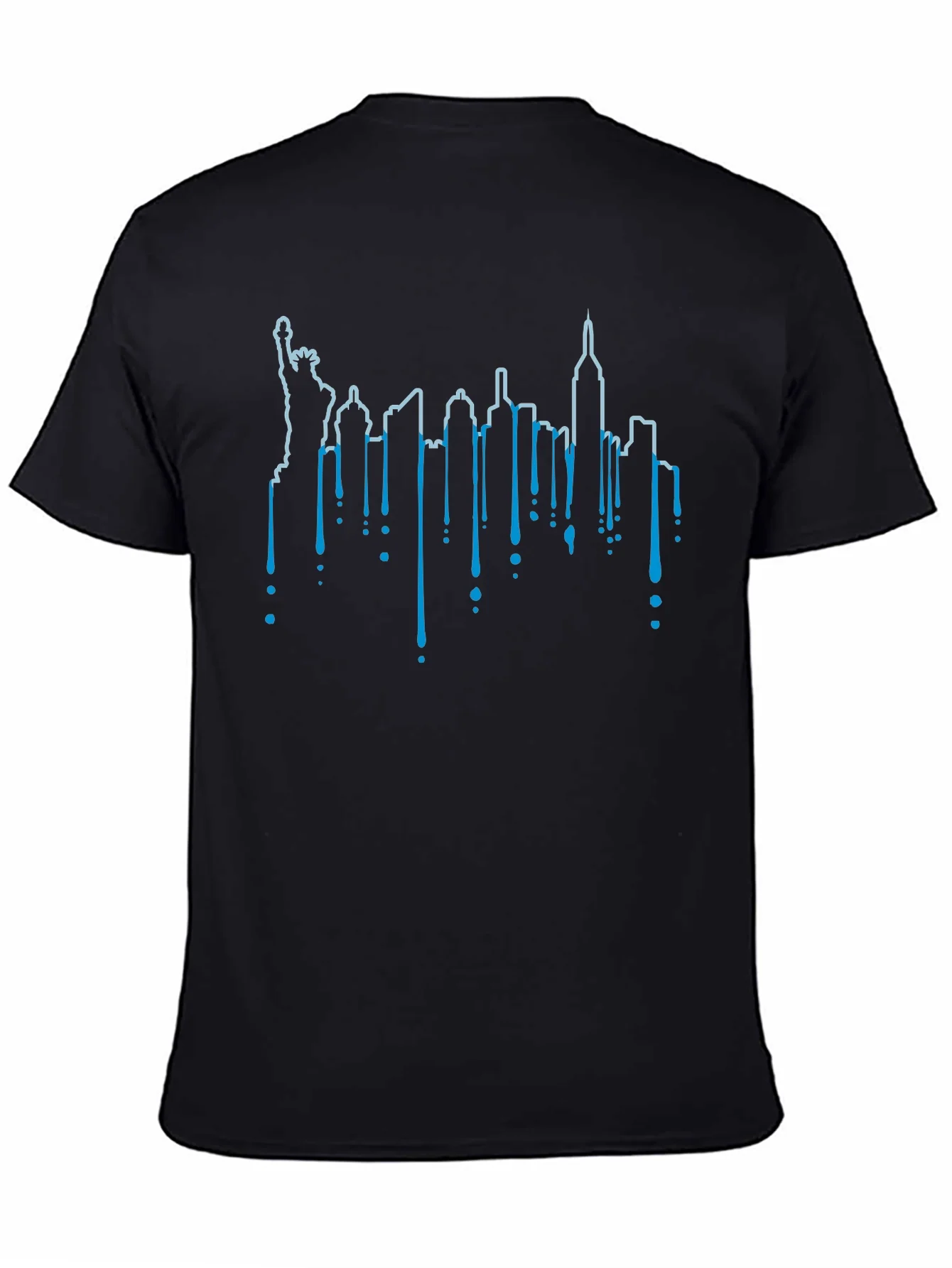 NYC Skyline Drip Graphic Tee - Black