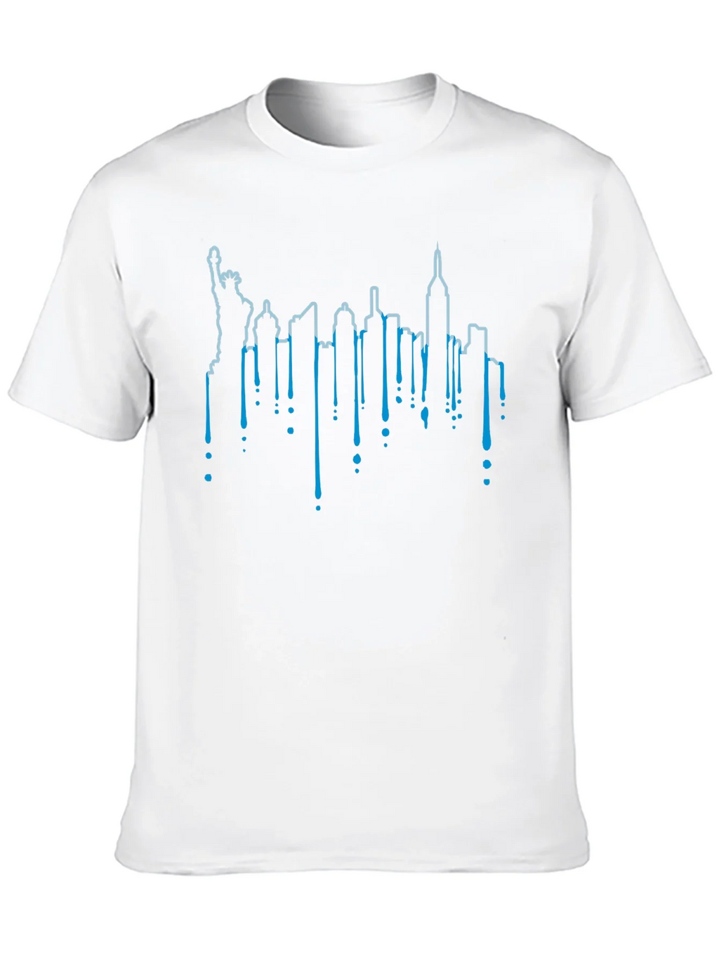 NYC Skyline Drip Graphic Tee - Black