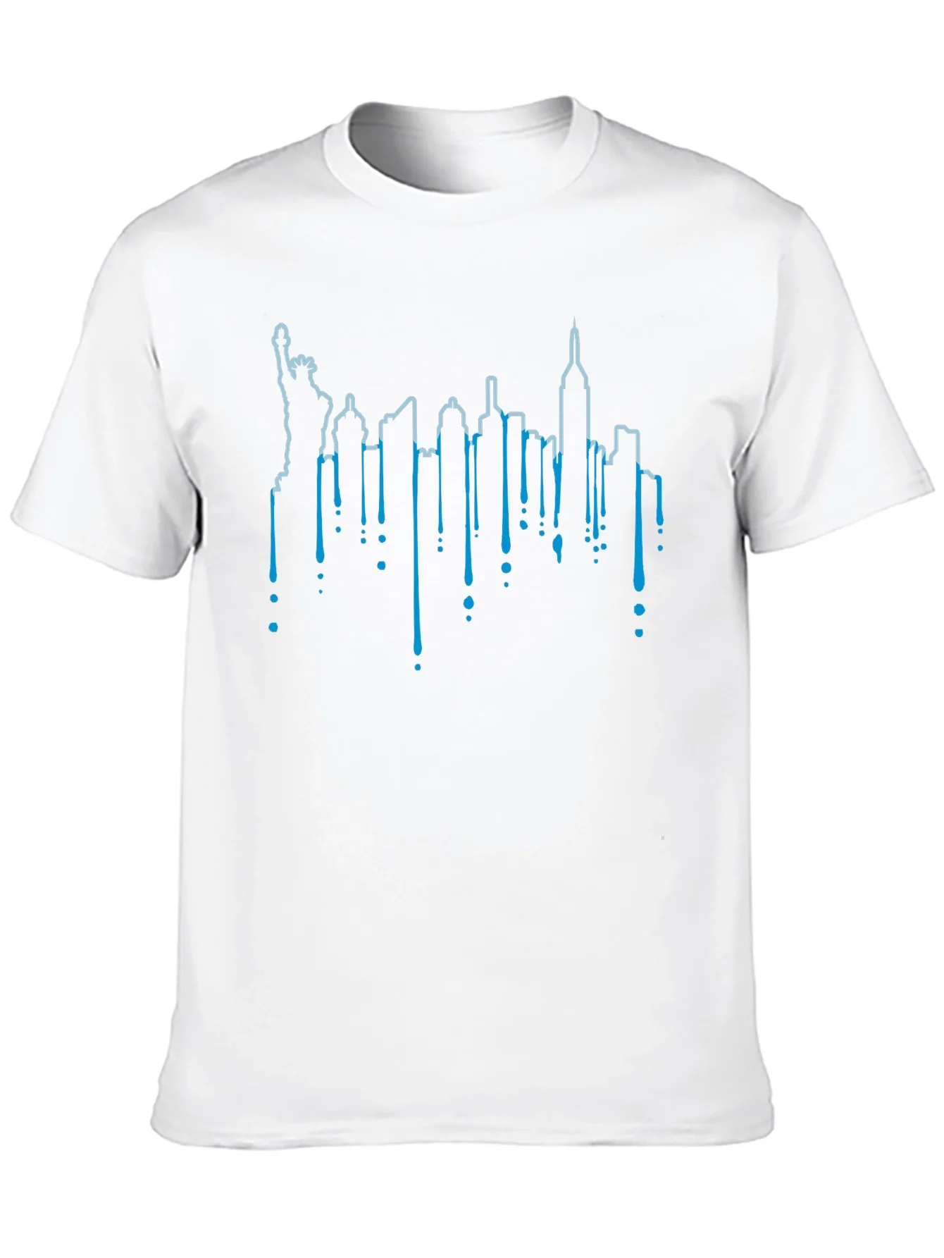 NYC Skyline Drip Graphic Tee - Black