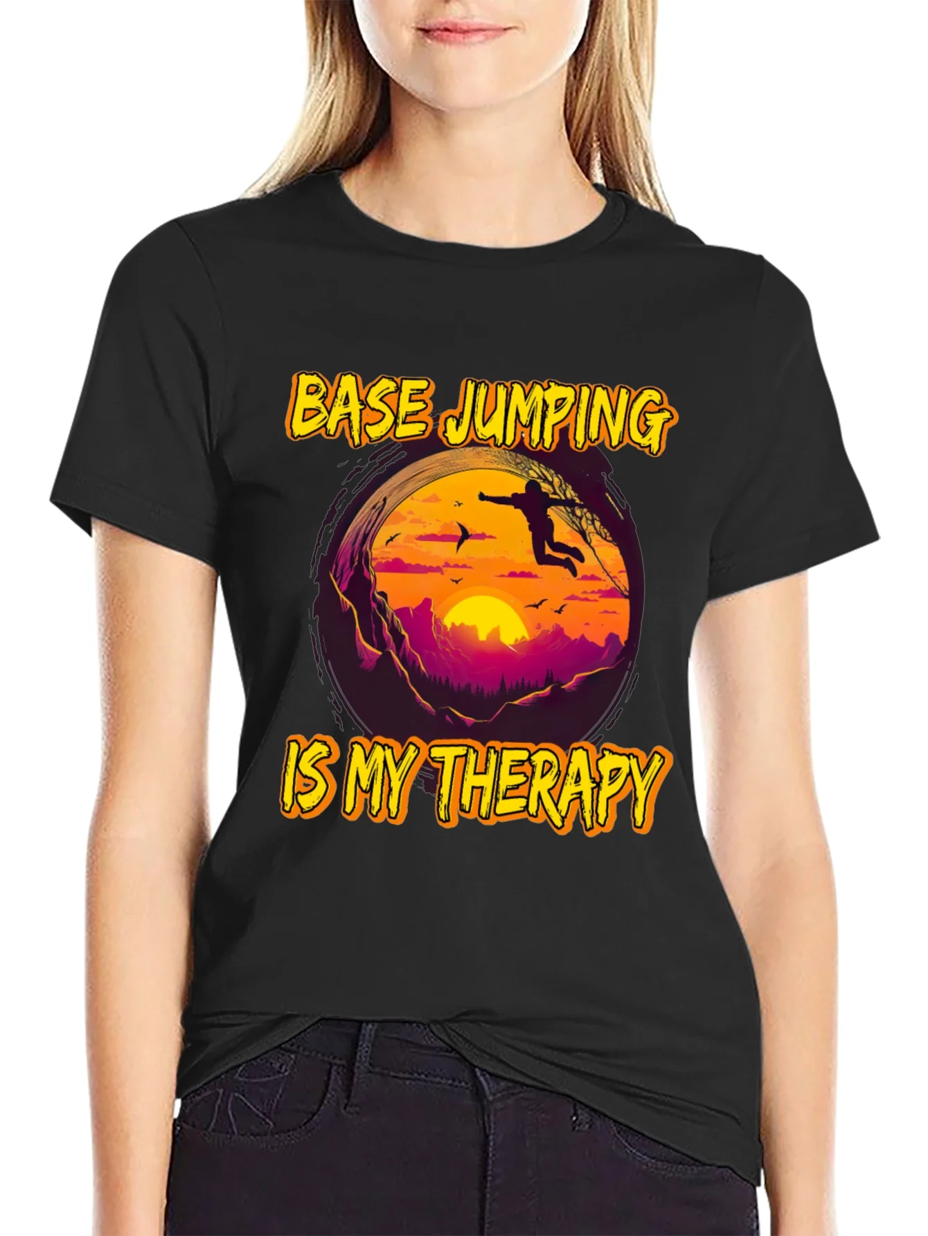 Base Jumping Therapy Graphic Tee