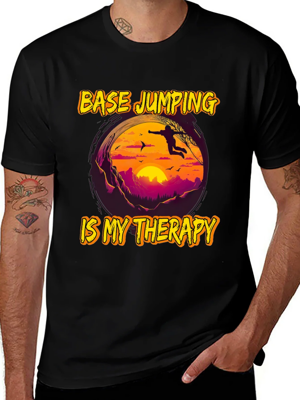 Base Jumping Therapy Graphic Tee