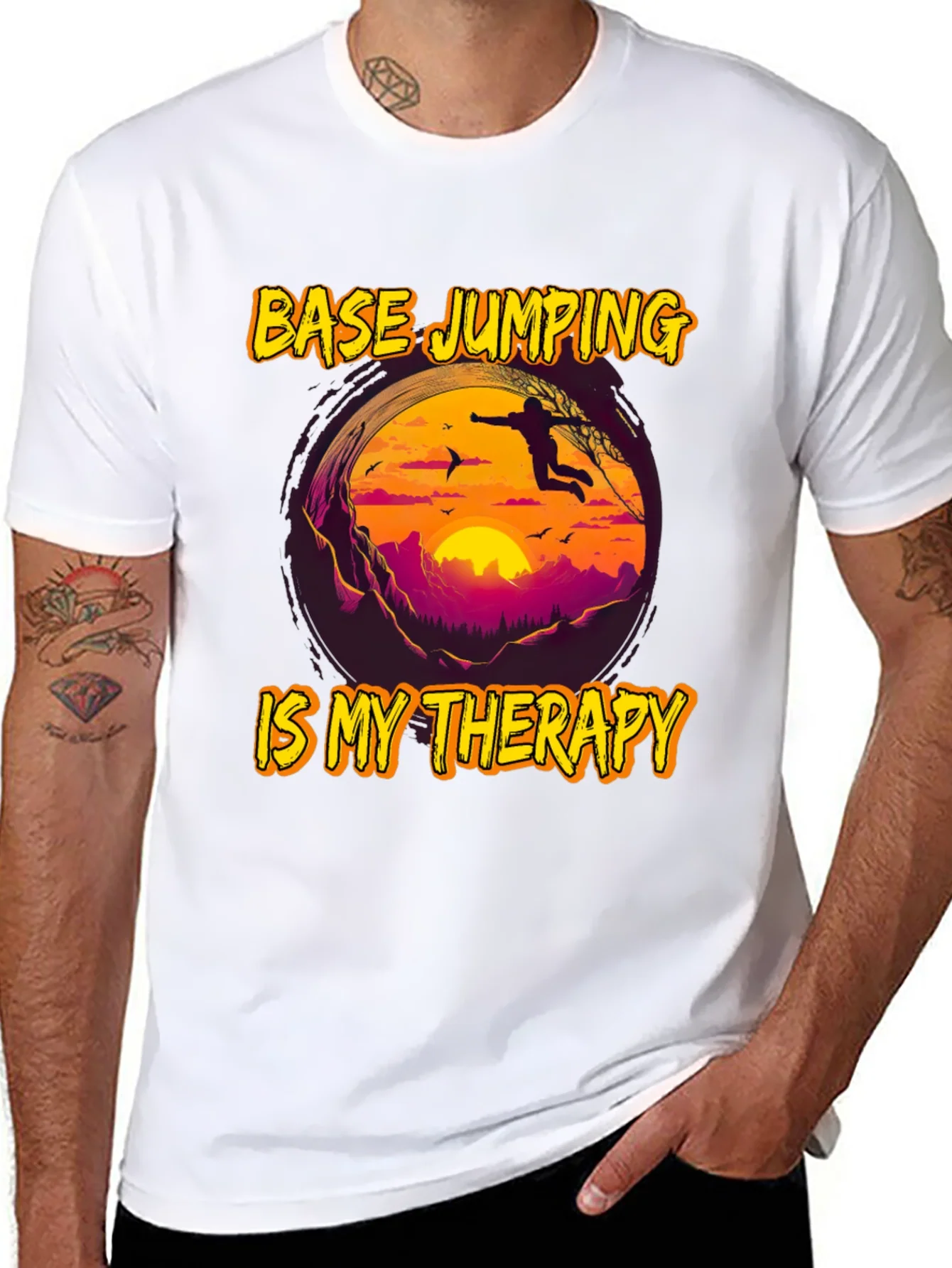 Base Jumping Therapy Graphic Tee