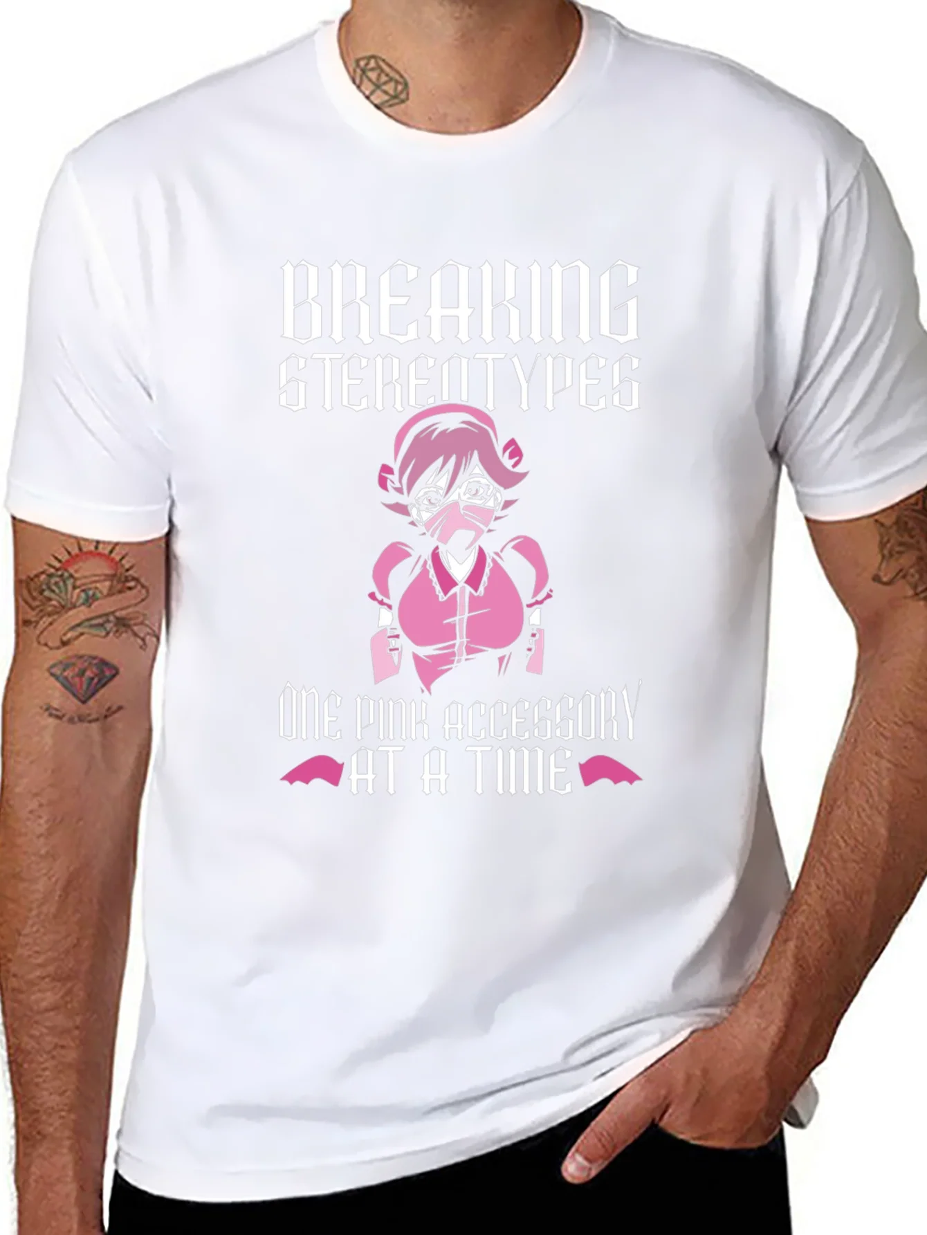 Breaking Stereotypes T-Shirt - Pink Accessory Design