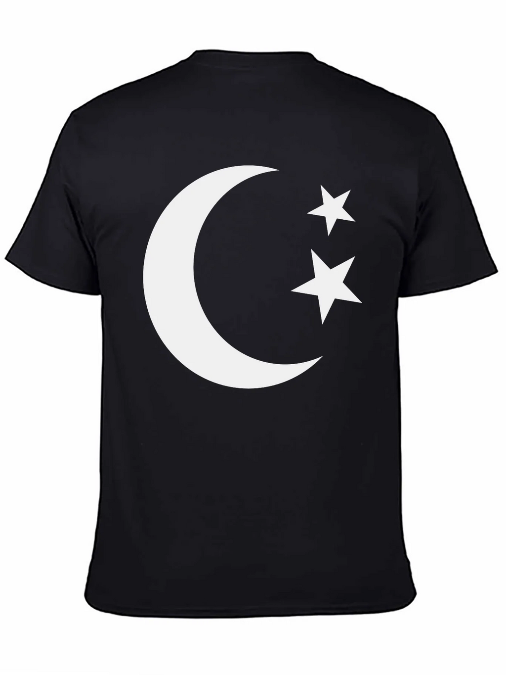 Crescent Moon & Stars Graphic Tee - Black