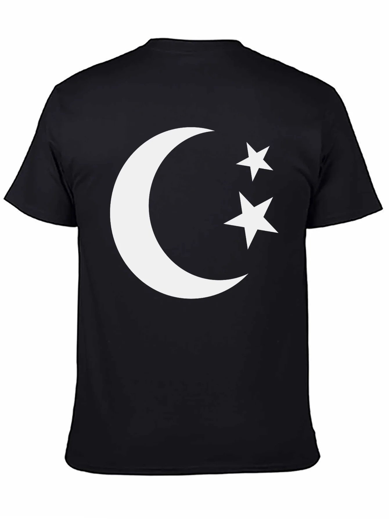 Crescent Moon & Stars Graphic Tee - Black