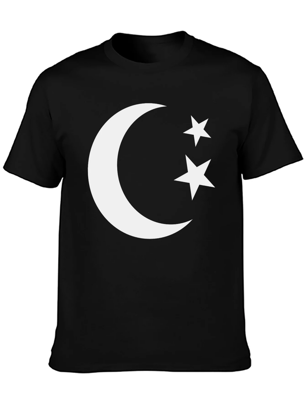 Crescent Moon & Stars Graphic Tee - Black