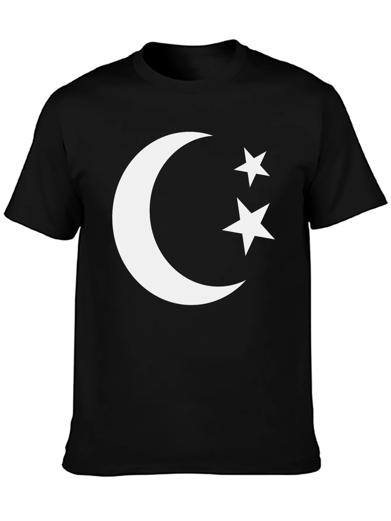 Crescent Moon & Stars Graphic Tee - Black