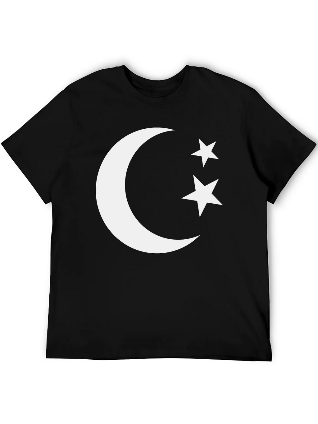 Crescent Moon & Stars Graphic Tee - Black