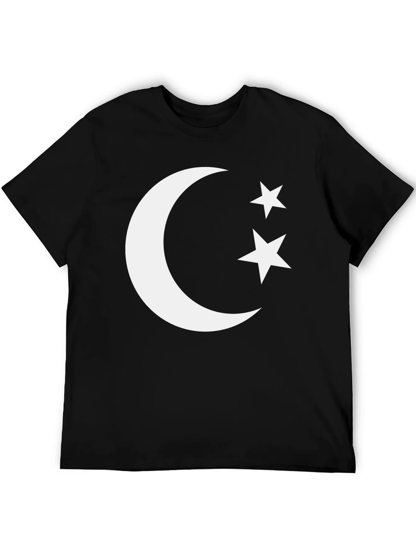 Crescent Moon & Stars Graphic Tee - Black
