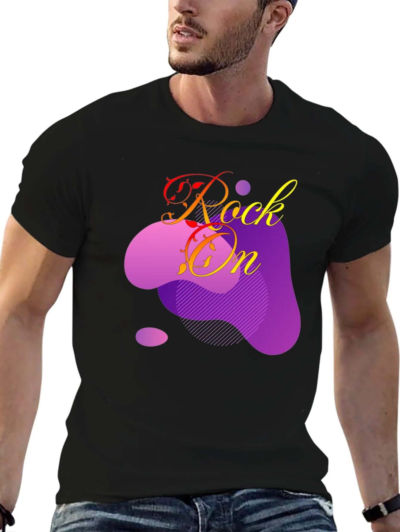 Rock On Graphic T-Shirt - Black Cotton Tee