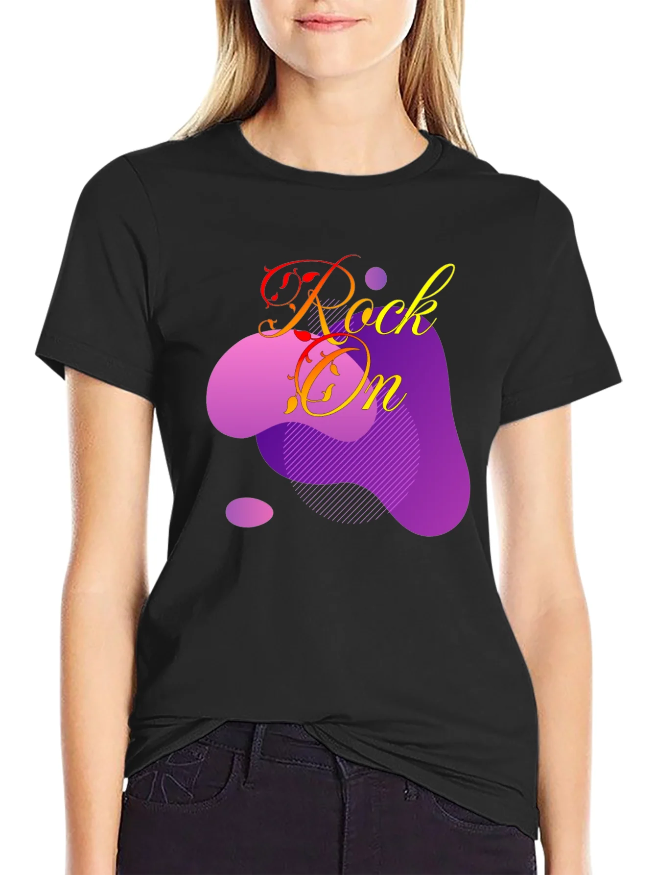 Rock On Graphic T-Shirt - Black Cotton Tee