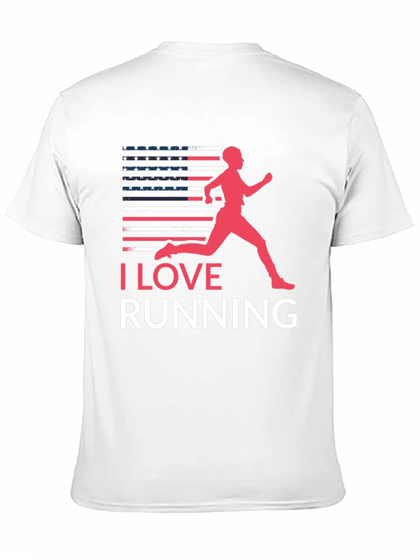 I Love Running USA Flag Graphic Tee