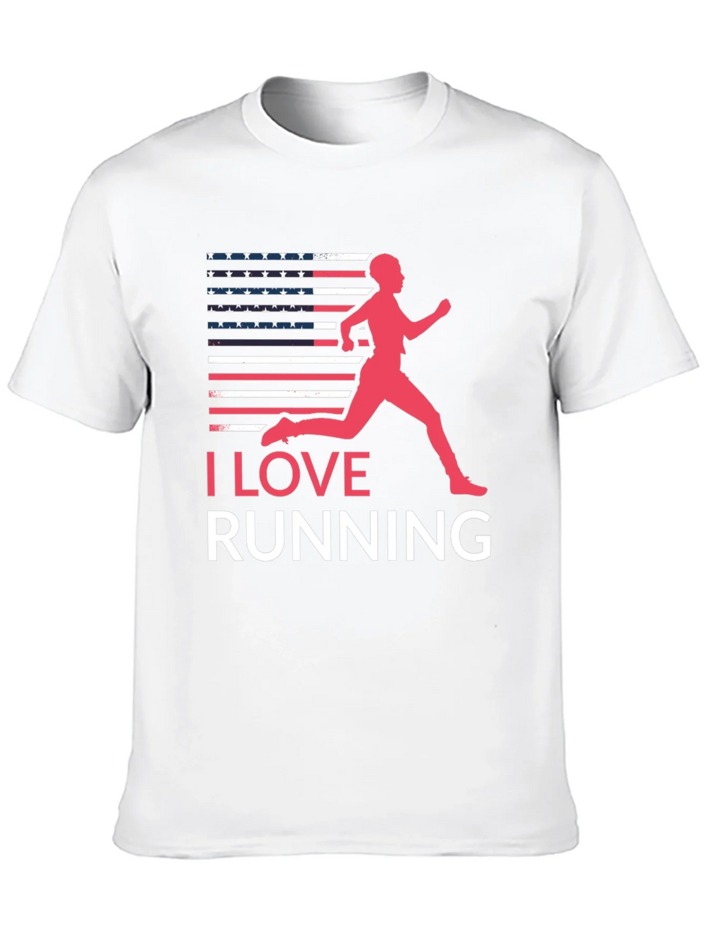 I Love Running USA Flag Graphic Tee