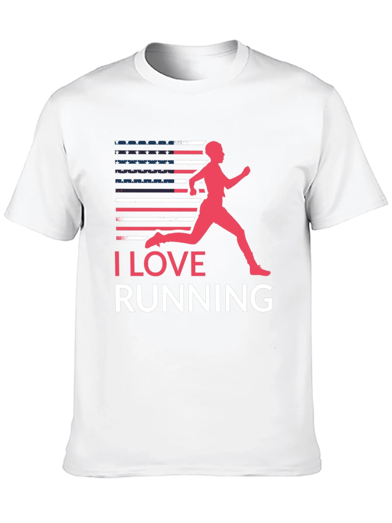 I Love Running USA Flag Graphic Tee