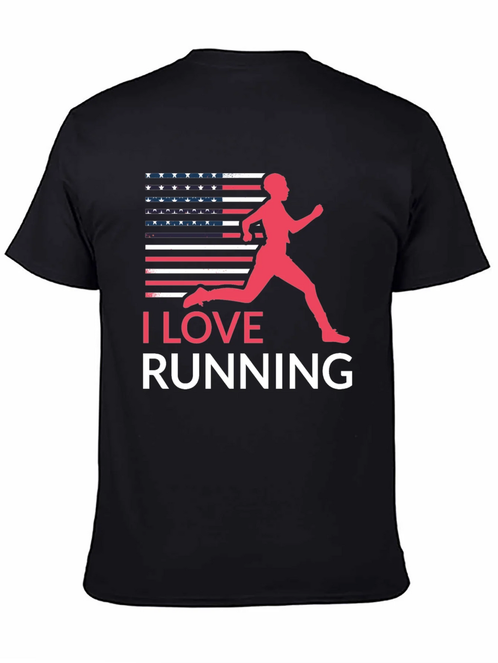 I Love Running USA Flag Graphic Tee