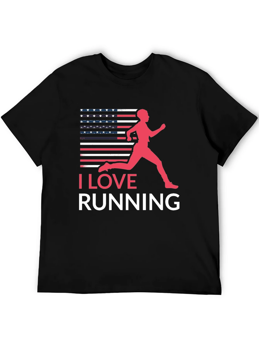 I Love Running USA Flag Graphic Tee