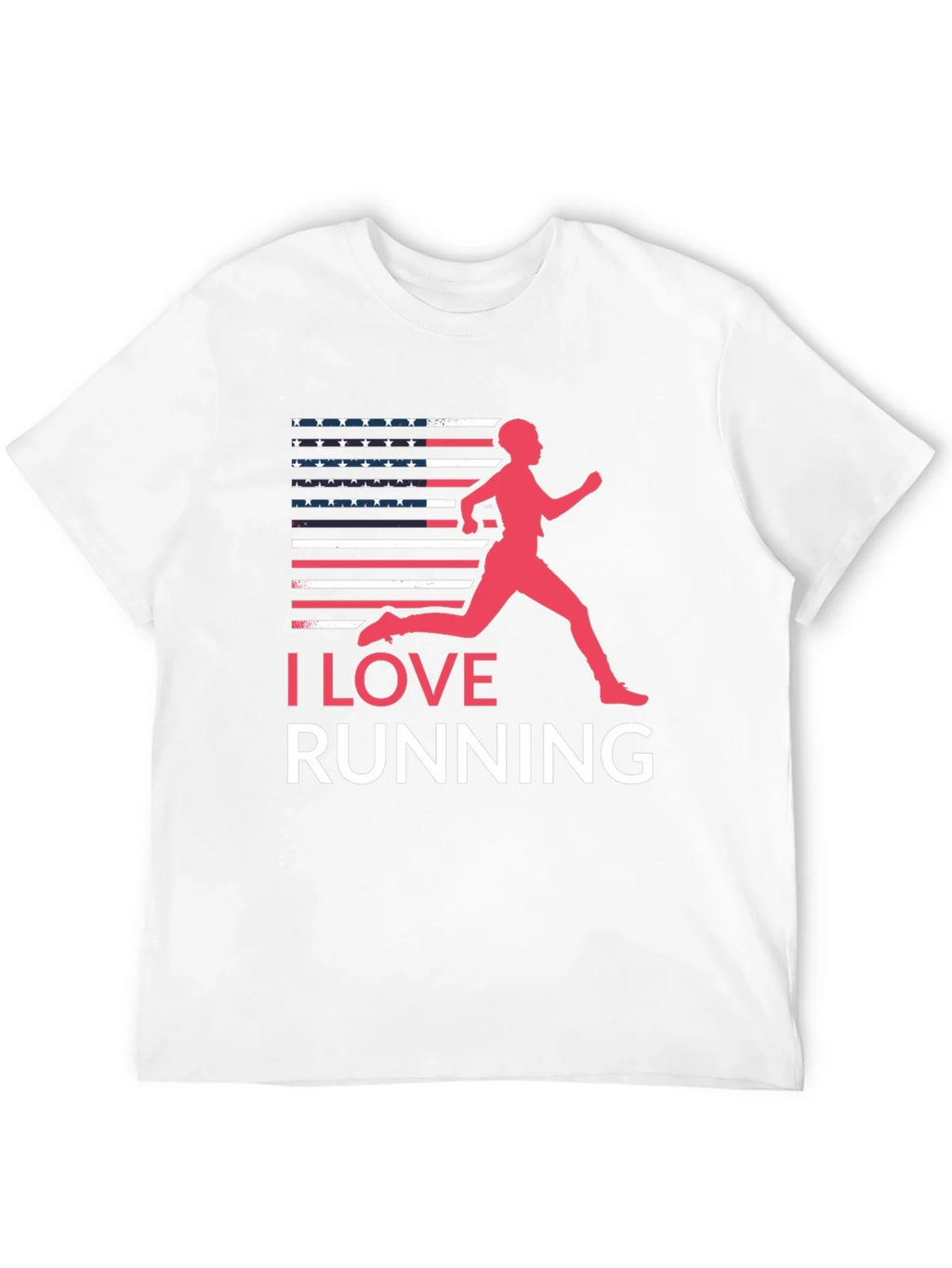 I Love Running USA Flag Graphic Tee
