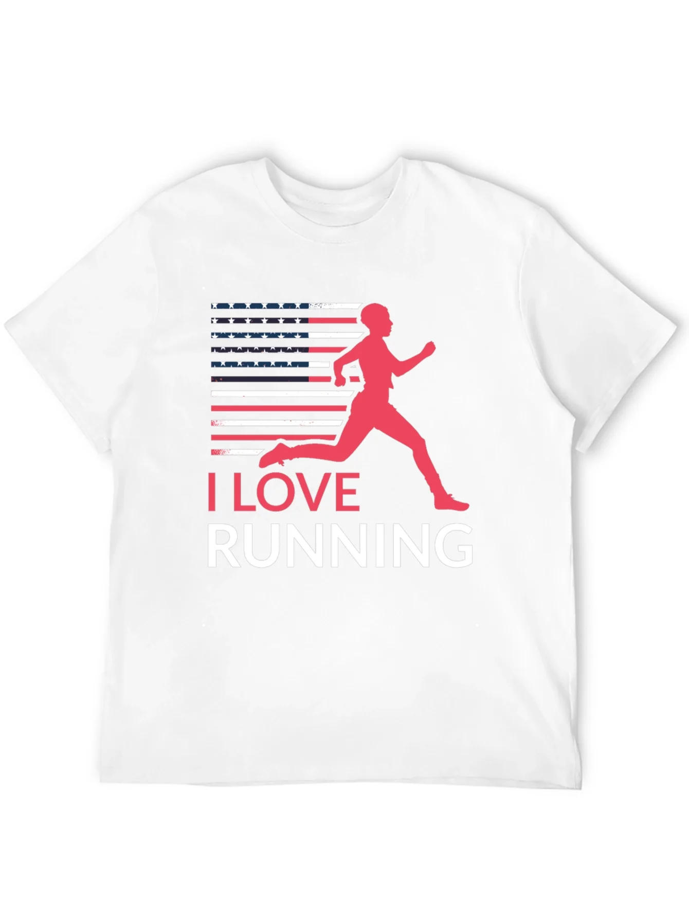 I Love Running USA Flag Graphic Tee