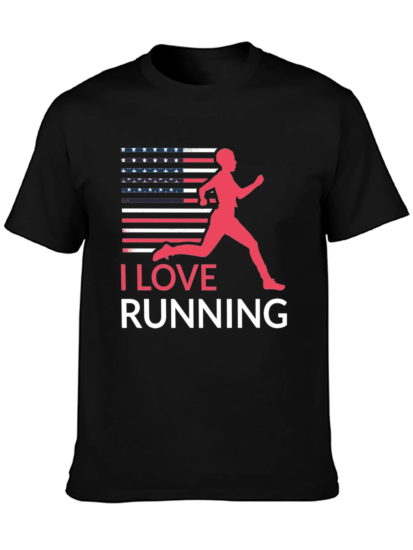 I Love Running USA Flag Graphic Tee