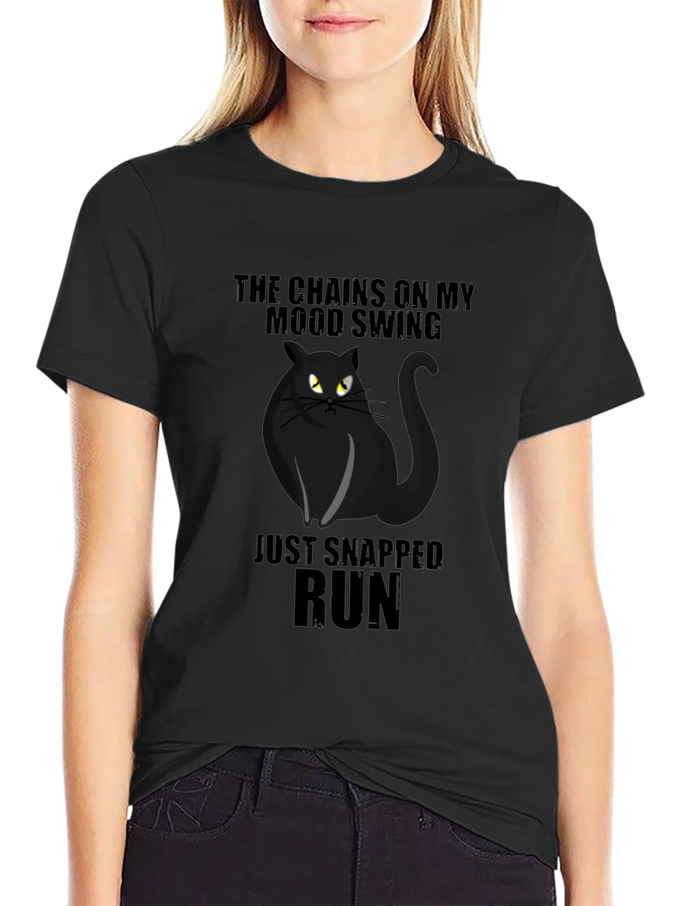 Mood Swing Cat Graphic T-Shirt