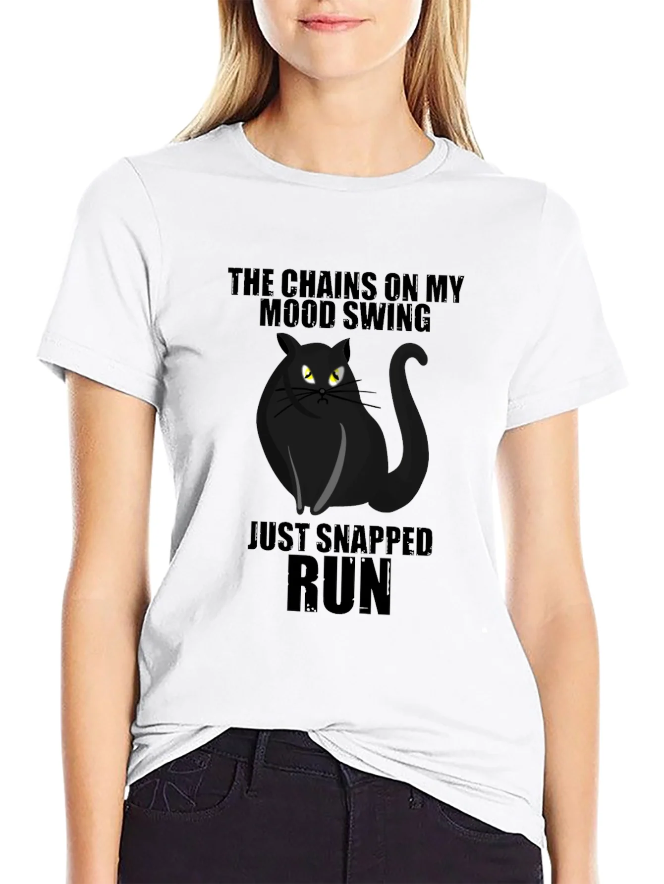 Mood Swing Cat Graphic T-Shirt