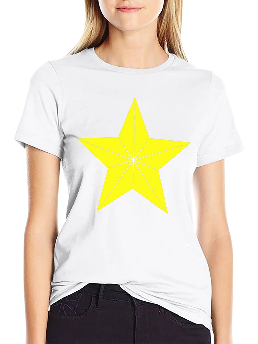 Star Graphic Tee - Bold Yellow Star Design