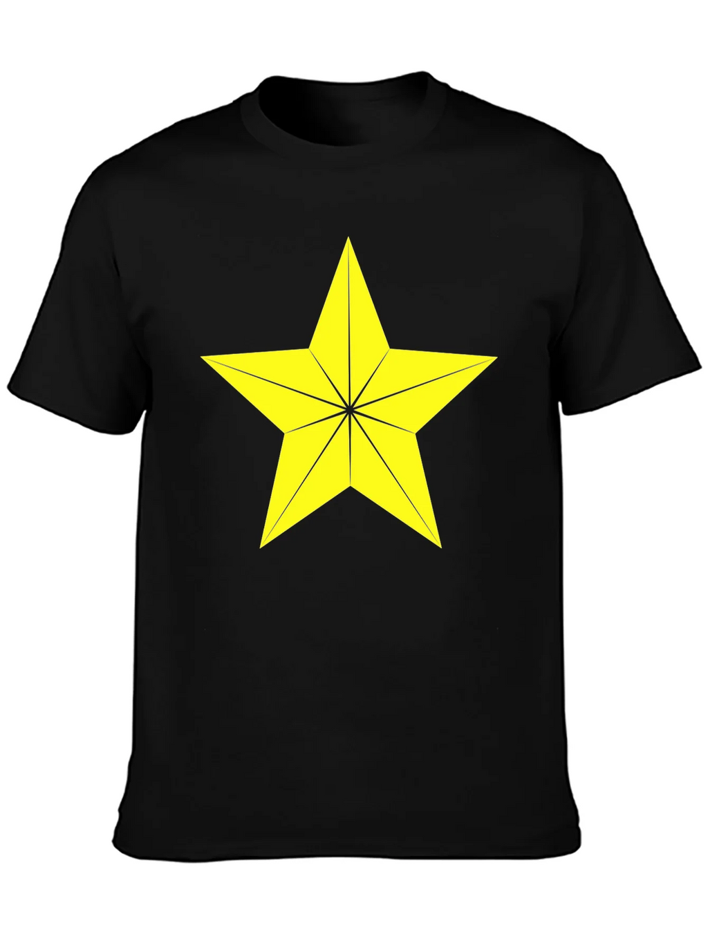 Star Graphic Tee - Bold Yellow Star Design