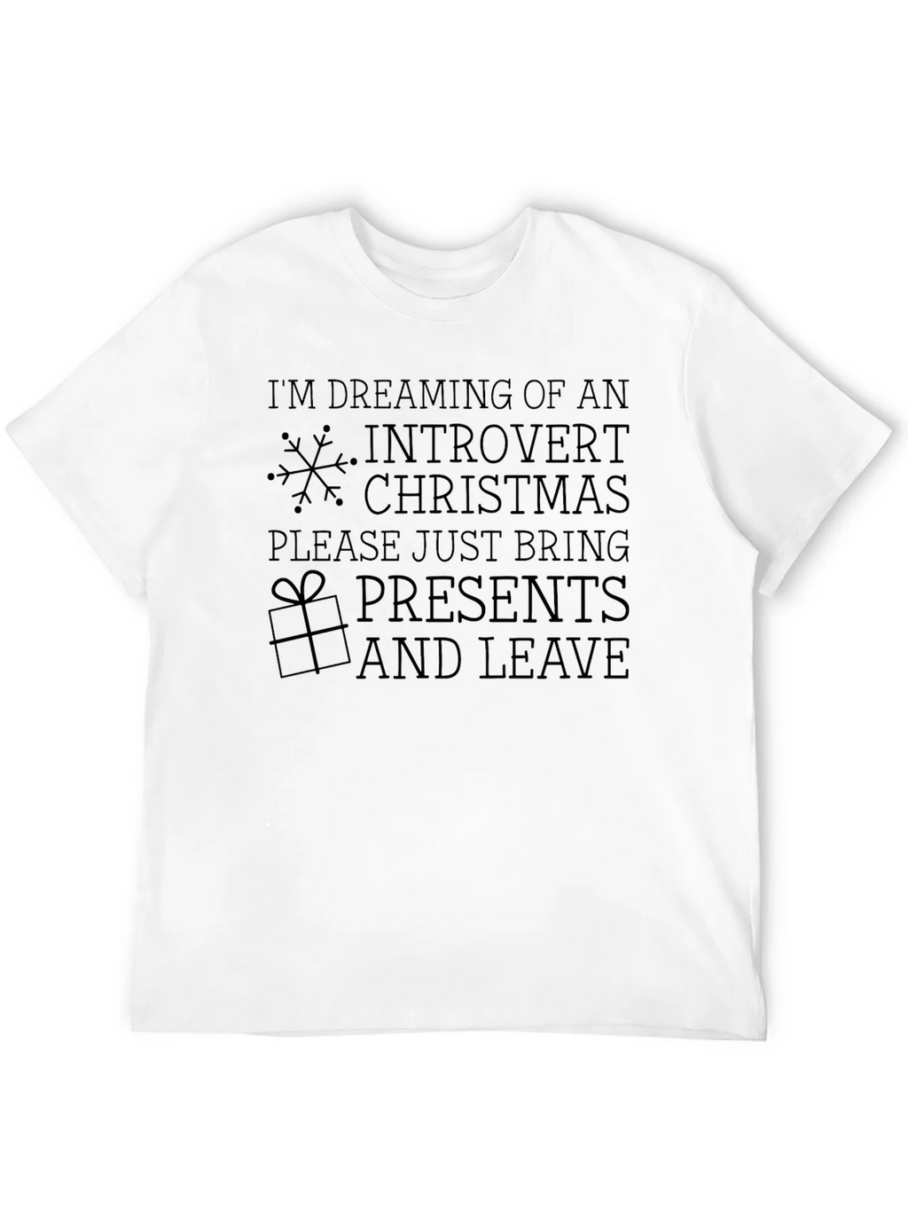 Introvert Christmas Black T-Shirt