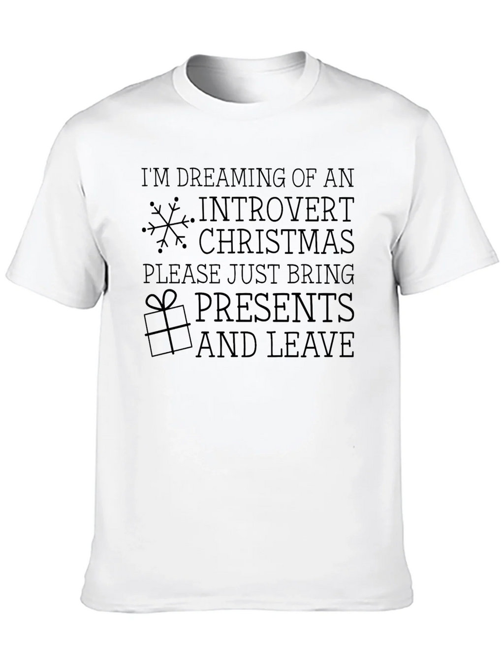 Introvert Christmas Black T-Shirt