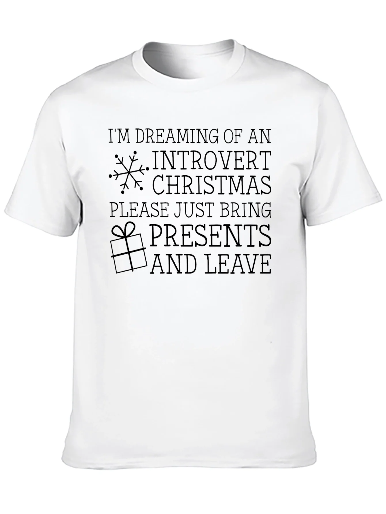 Introvert Christmas Black T-Shirt