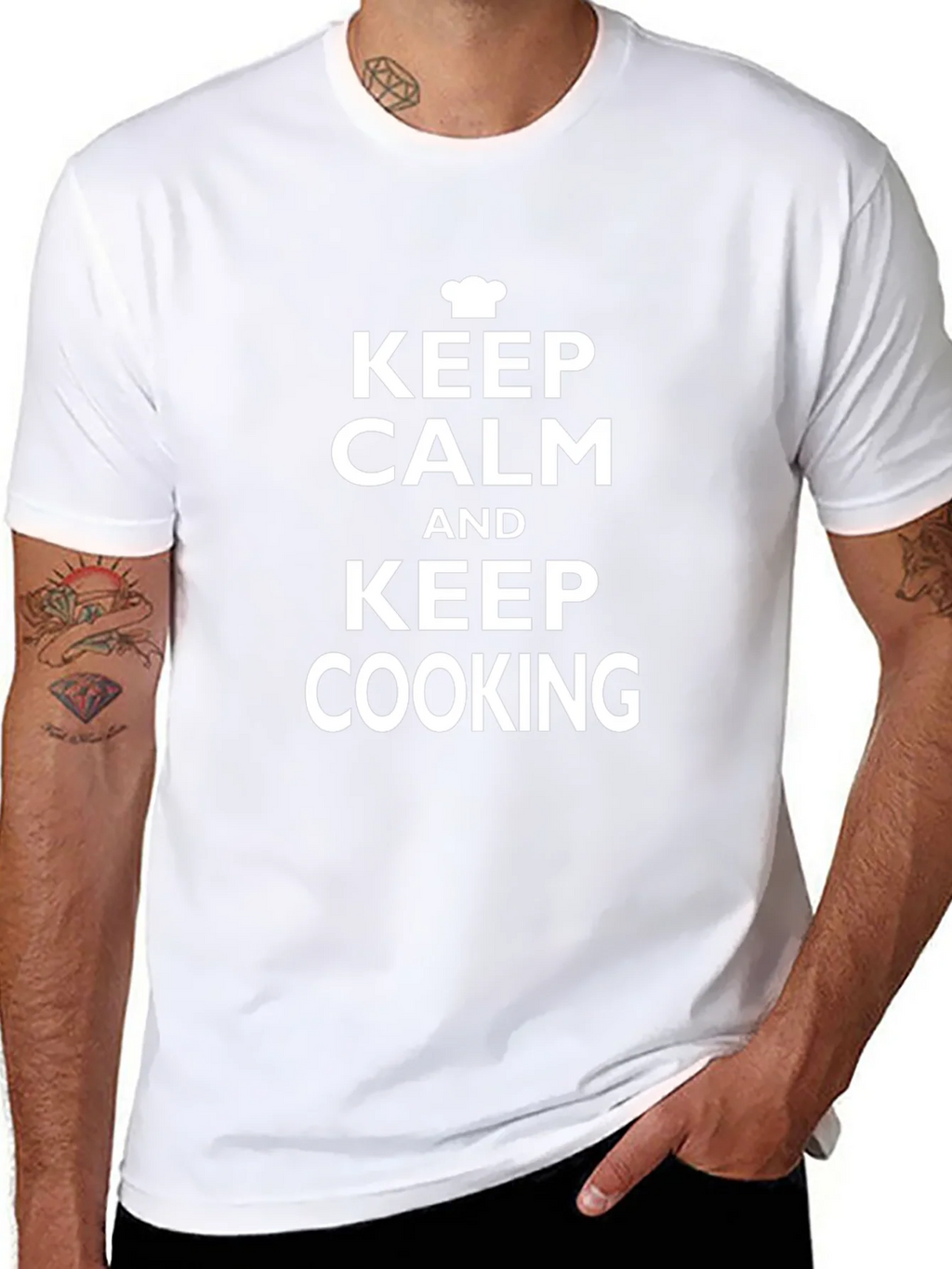 Keep Calm and Keep Cooking Black T-Shirt