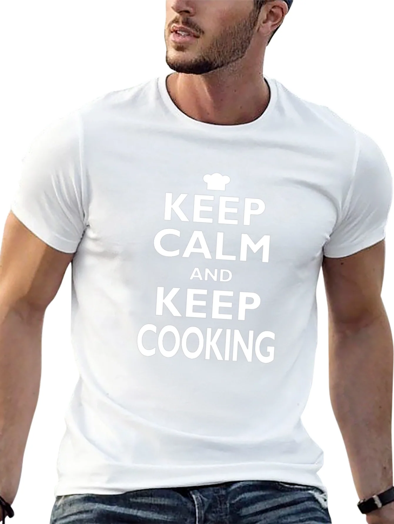 Keep Calm and Keep Cooking Black T-Shirt