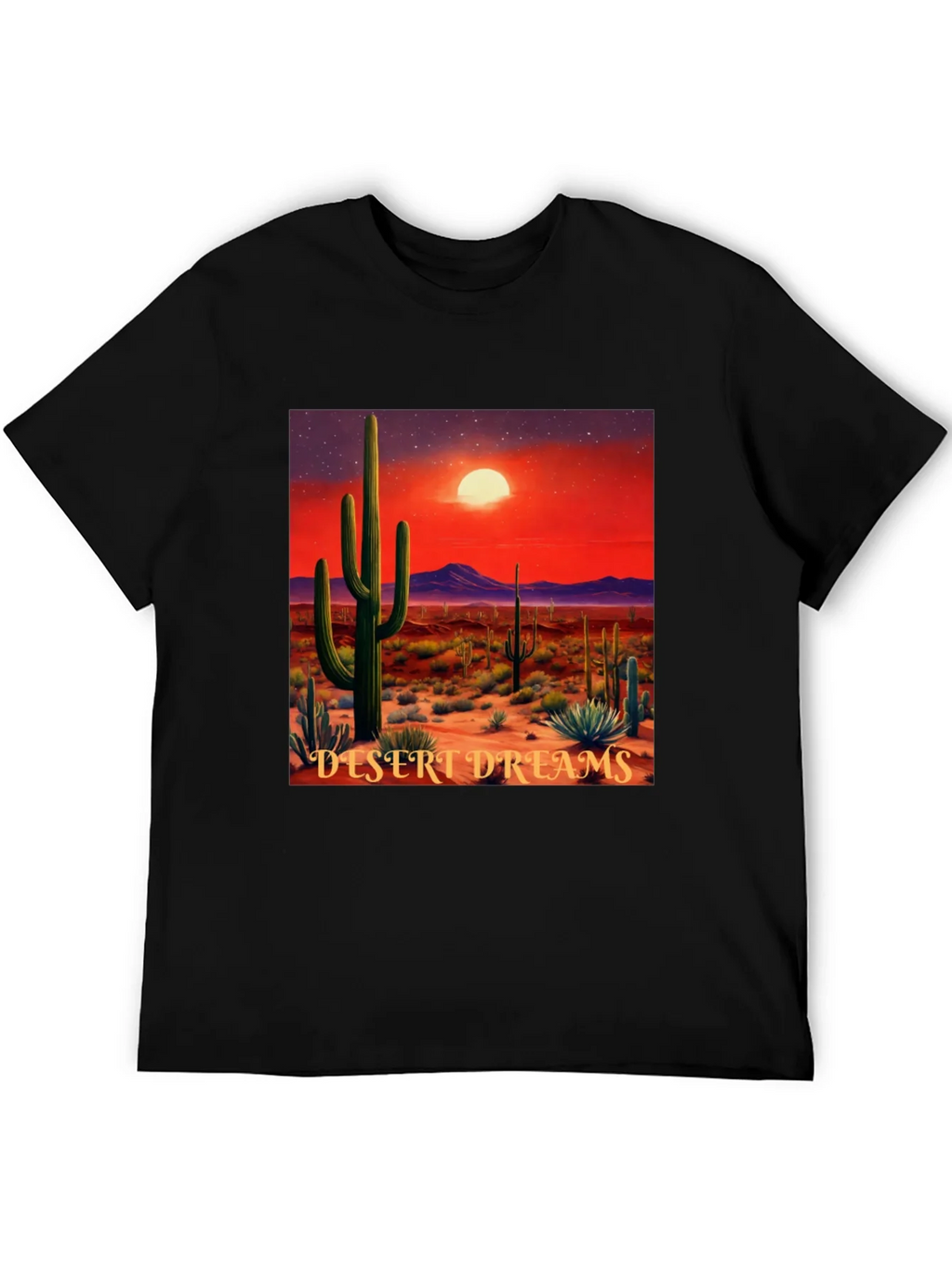 Desert Dreams Graphic T-Shirt - Black Cotton Tee